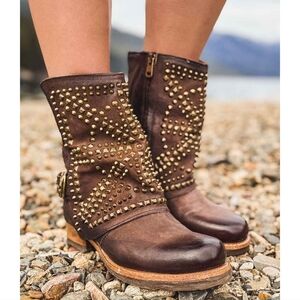 A.S.98 LONE STAR Studded Combat Boots